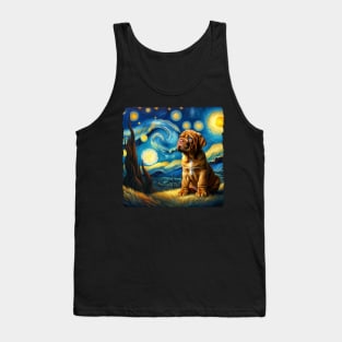 Starry Dogue de Bordeaux Portrait - Dog Portrait Tank Top